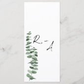 Menu Élégante calligraphie noir et blanc mariage (Dos)