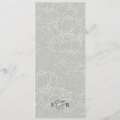 Menu Élégante calligraphie Rustique Sage Mariage vert (Dos)