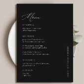 Menu Élégante calligraphie simple Mariage noir