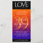 Menu Élégante célébration du 39e anniversaire du Mariag (Dos)