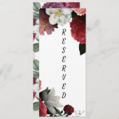 Menu Élégante chaise de réserve bordeaux et rose (Devant / Derrière)