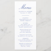 Menu Élégante Chinoiserie Bleue Victorienne Floral Mari (Devant)