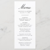 Menu Élégante Chinoiserie noire Victorian Floral Mariag (Devant)