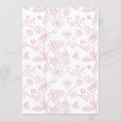 Menu Élégante Chinoiserie Rose Victorian Floral Mariage (Dos)