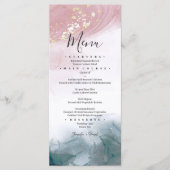 Menu Elégante couleur d'encre d'alcool moderne bleu Aqu (Devant)