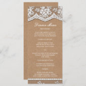 Menu Elégante dentelle et papier d'artisanat rustique M (Devant / Derrière)