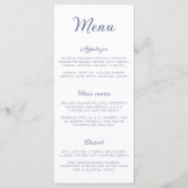 Menu Elégante Dusty Blue Ocean Fête des mariées (Devant)