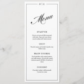 Menu Élégante écriture manuscrite avec monogramme pour  (Devant)