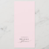 Menu Élégante Fête des mariées de cabot rose (Dos)