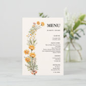 Menu Élégante Fête des mariées mariage Fleur sauvage de (Debout devant)