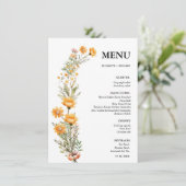 Menu Élégante Fête des mariées mariage Fleur sauvage de (Debout devant)