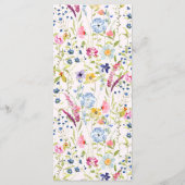 Menu Élégante Fête des mariées rose florale (Dos)