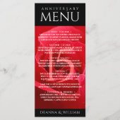 Menu Élégante fête du 15e anniversaire du Mariage Rose (Devant)