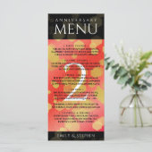Menu Élégante fête du 2e anniversaire du Mariage Garnet (Debout devant)