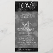 Menu Élégante fête du 4e anniversaire du Mariage de lin (Dos)