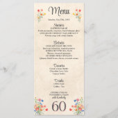 Menu Élégante Fleur 60 ans Fête Florale 60e anniversair (Devant)