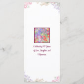 Menu Elégante Fleur 90ème anniversaire / 90 ans (Dos)