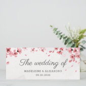 Menu Élégante fleur de cerisier rose mariage de (Debout devant)