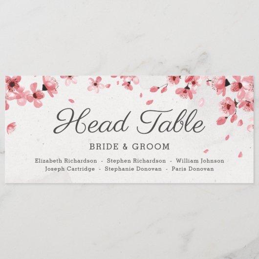 Menu Elégante fleur de cerisier rose trouvez votre cart (Dos)