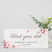 Menu Elégante fleur de cerisier rose trouvez votre sièg (Debout devant)