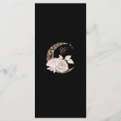 Menu Élégante Florales Roses Étoiles Lune Tiara Quincea (Dos)