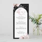 Menu Élégante Florales Roses Étoiles Lune Tiara Quincea (Debout devant)