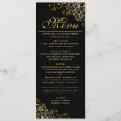Menu Elégante frites dorées sur Mariage noir (Devant)