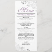 Menu Élégante Lavande et torsades d'argent sur Mariage  (Devant)