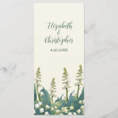 Menu Elégante Lily du Mariage de la vallée (Dos)