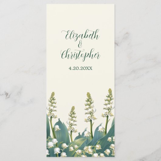 Menu Elégante Lily du Mariage de la vallée (Dos)