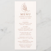 Menu Élégante Lune et Étoiles Mariage en terre cuite (Devant)