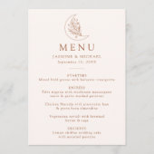 Menu Élégante Lune et Étoiles Mariage en terre cuite (Devant)