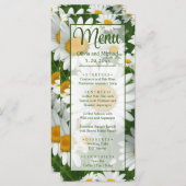 Menu Elégante marguerite blanche champs fleuris blancs (Devant / Derrière)