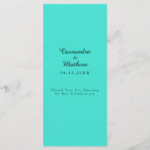 Menu Elégante marguerite romantique Floral Turquoise Ma (Dos)