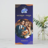 Menu Elégante Marine et orange brûlée | mariage photo (Debout devant)