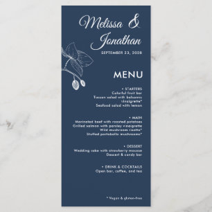 Menu Elégante orchidée romantique floral moderne mariag