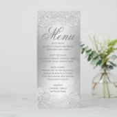 Menu Elégante Parties scintillant Argent Faux (Debout devant)