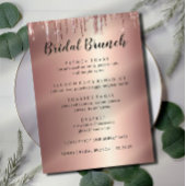 Menu Elégante Parties scintillant Rose Gold Bridal Brun