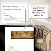 Menu Élégante personnalisation avec nom de l'invité Bla