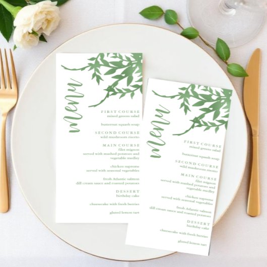Menu Élégante Quinceañera de verdure