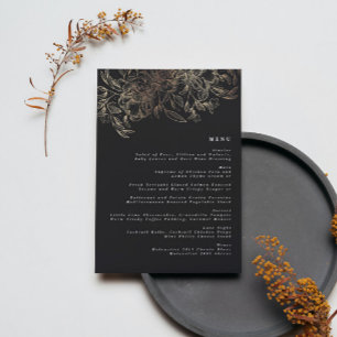 Menu Elégante Réception De Mariage Botanique Tirée À La
