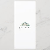 Menu Élégante Rose blanche verte Mariage Floral (Dos)