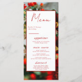Menu Élégante roses rouges fleurs fleurs Mariage floral (Devant)