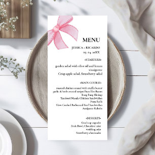 Menu Élégante table minimaliste de Mariage de la cavern