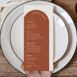 Menu Elégante Terracotta & Crème Mangeons Arc Mariage<br><div class="desc">Commémorez votre journée spéciale avec des cartes de menu mariages qui capturent élégamment l'essence de votre histoire d'amour. Facile à customiser et parfait pour tout mariage ou événement. Cliquez sur le bouton "Customiser" et utilisez notre outil de conception pour modifier ce modèle. Découvrez le magasin Graphic Art Design pour d'autres...</div>