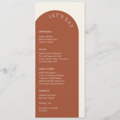 Menu Elégante Terracotta & Crème Mangeons Arc Mariage (Devant)