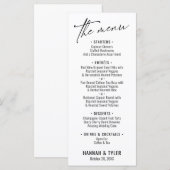 Menu Élégante Typographie contemporaine simple Blanc (Devant / Derrière)