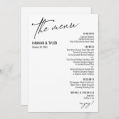 Menu Élégante Typographie contemporaine simple Noir Bla (Devant / Derrière)