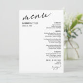 Menu Élégante Typographie contemporaine simple Noir Bla (Debout devant)