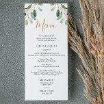 Menu Elégante verdure Eucalyptus<br><div class="desc">Conçu pour correspondre à notre collection Moody Greenery mariage,  ce menu personnalisable propose des feuilles d'eucalyptus vert sauge aquarelle. Pour effectuer des modifications avancées,  accédez à l'option "Cliquez pour customiser plus loin" sous Personnaliser ce modèle.</div>